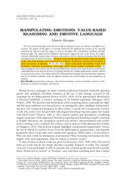 manipulating emotions. value-based reasoning and emotive language