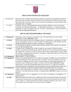 2015-16 soccer rules changes 2015-16 soccer editorial