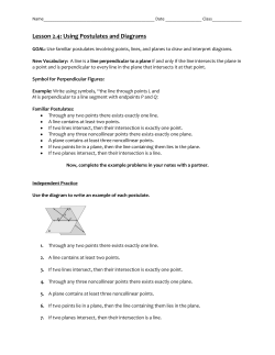 Lesson 2.4: Using Postulates and Diagrams