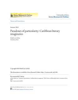 Paradoxes of particularity: Caribbean literary imaginaries