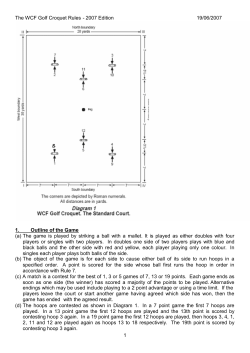 The WCF Golf Croquet Rules - 2007 Edition 19/06/2007 1 1. Outline