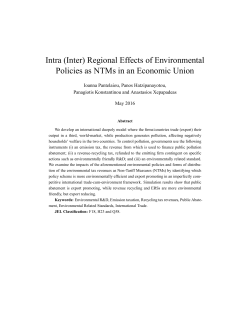 Intra (Inter) Regional Effects of Environmental Policies as NTMs in