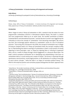 A Theory of Contestation &ndash; A Concise Summary of Its Argument and