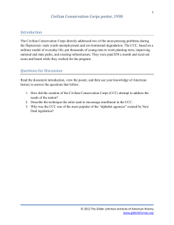 Civilian Conservation Corps poster, 1938 Introduction Questions for