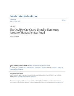 Quid Pro Quo Quark - CUA Law Scholarship Repository