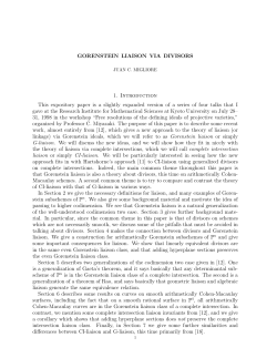 GORENSTEIN LIAISON VIA DIVISORS 1. Introduction This