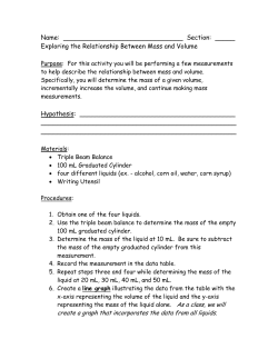 Exploring the Relationship between Mass and Volume
