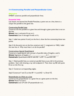 3-6 Constructing Parallel and Perpendicular Lines Objective SWBAT