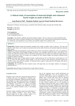 A clinical study of association of maternal height and estimated