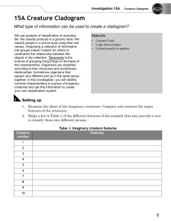 Investigation 15A: Creature Cladogram
