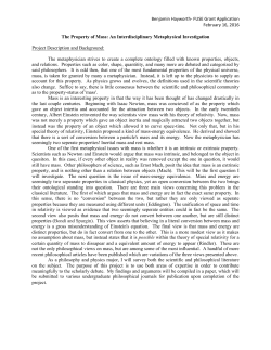 The Property of Mass: An Interdisciplinary Metaphysical Investigation