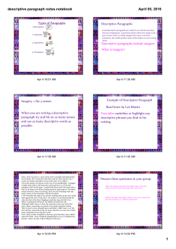 descriptive paragraph notes