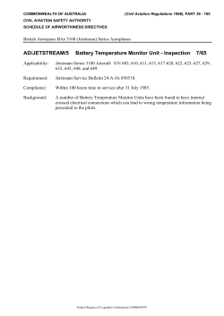 AD/JETSTREAM/5 - Battery Temperature Monitor Unit
