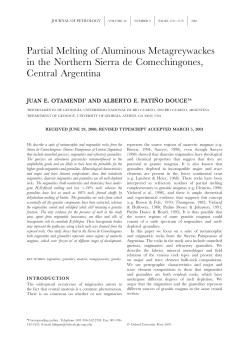 Partial Melting of Aluminous Metagreywackes in