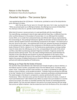 Parashat Vayikra &ndash; The Levona Spice