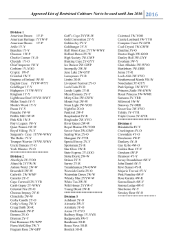 Approved list of cultivars for restricted classes