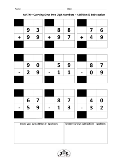 Carryin over numbers – 2 Digit with Assignments