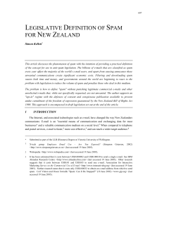 pdf LEGISLATIVE DEFINITION OF SPAM FOR NEW ZEALAND File