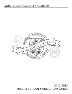 Montclair Kimberley Academy Middle School Curriculum Guide