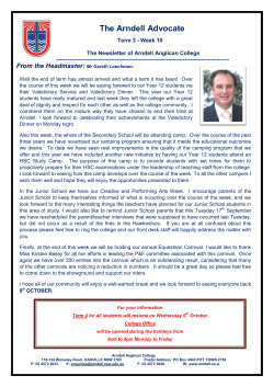 The Arndell Advocate - Arndell Anglican College