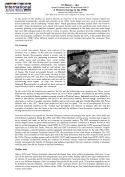 S7 History – 4hr 4. Western Europe in the 1950s