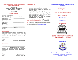 computer architecture - Thiagarajar College of Engineering