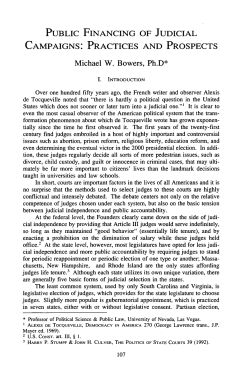 Public Financing of Judicial Campaigns: Practices and