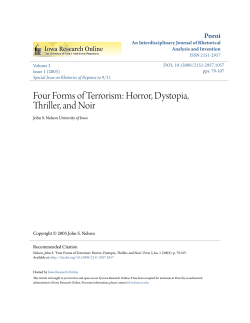 Four Forms of Terrorism: Horror, Dystopia, Thriller, and Noir