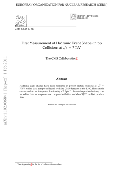First Measurement of Hadronic Event Shapes in pp Collisions at sqrt(s)