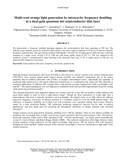 Multi-watt orange light generation by intracavity frequency doubling