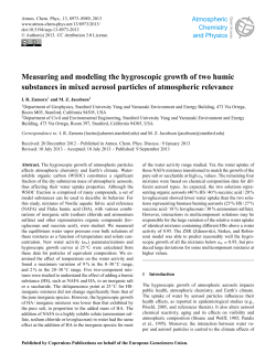 Measuring and modeling the hygroscopic growth of two humic