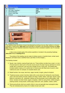 Product Guide 22. Description Other articles of wood a. HS