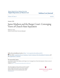 James Madison and the Burger Court: Converging Views of Church
