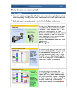 Finding Economic and Accounting Profit Economic and accounting