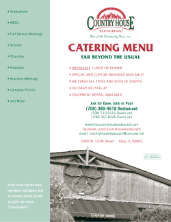 Catering - The Country House Restaurant