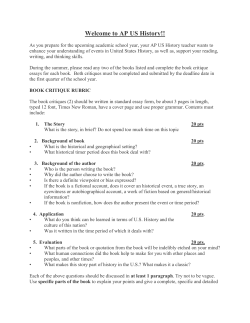 AP US History Summer Reading