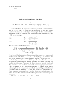 Polynomial continued fractions