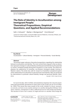 The Role of Identity in Acculturation among Immigrant People