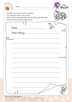 Imagine you are an Ancient Egyptian. You might be either rich or