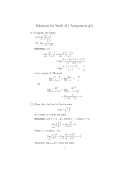 Solutions for Math 311 Assignment #3