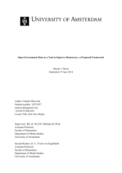 Open Government Data as a Tool to Improve Democracy - UvA-DARE