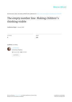 The empty number line: Making children`s thinking visible