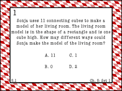 Sonja uses 11 connecting cubes to make a model of her living room