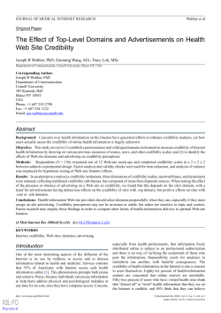 The Effect of Top-Level Domains and Advertisements on Health