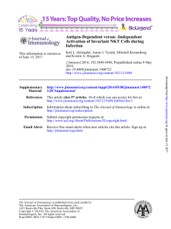 Independent Activation of Invariant NKT Cells during Infection