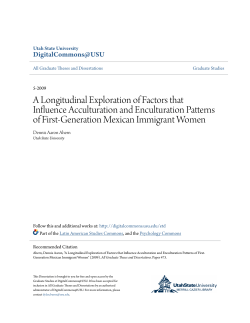 A Longitudinal Exploration of Factors that Influence Acculturation