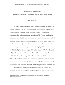 Nature, Nurture, Narrative, Law: The Wellesley case, Oliver Twist