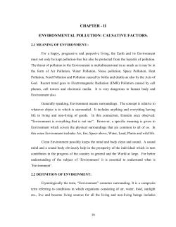 ENVIRONMENTAL POLLUTION: CAUSTIVE FACTORS