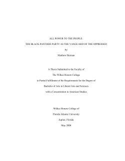 ALL POWER TO THE PEOPLE: THE BLACK PANTHER PARTY AS
