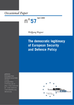The democratic legitimacy of ESDP